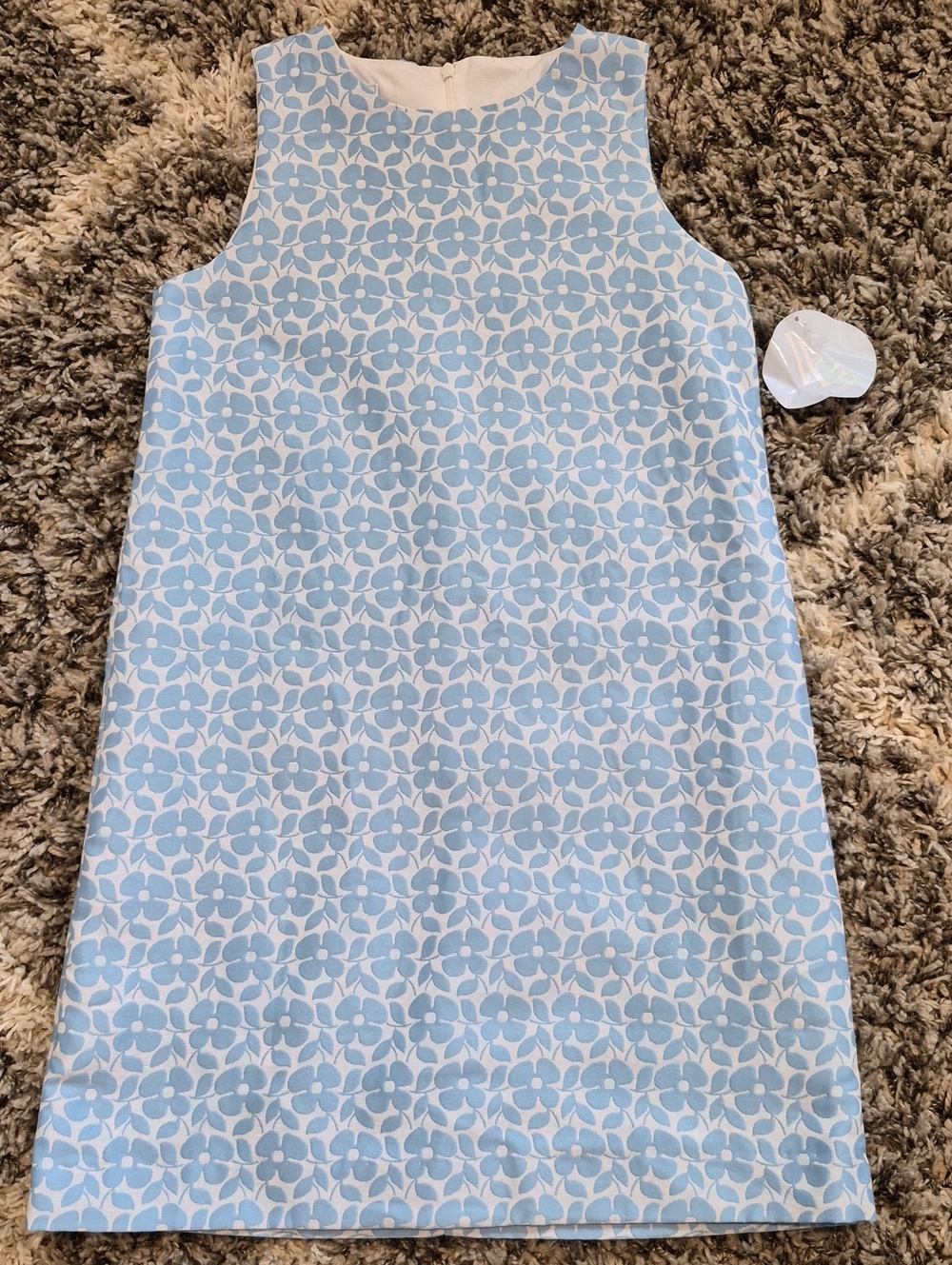 Little English Blue Jacquard Shift Dress
